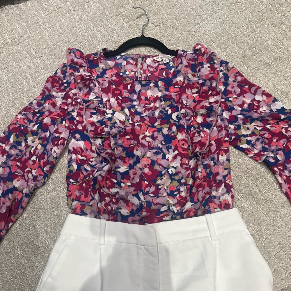 NWT Nanette Lepore Long Sleeve Floral Top / Shirt - Multi-colored